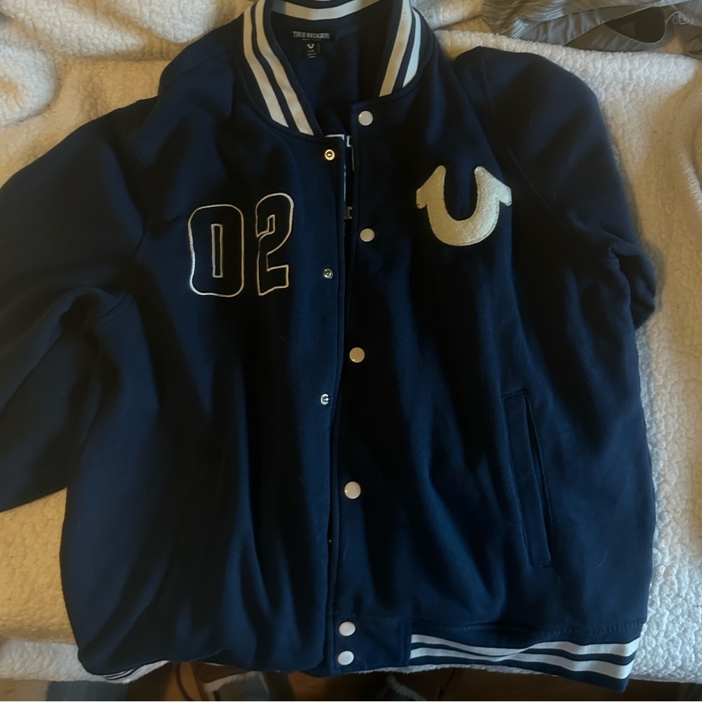 True religion Blue button up Jacket
